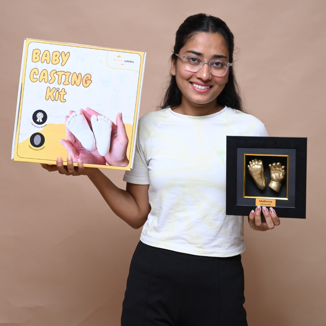 Baby Hand Casting Kit with Frame Box (0-12months).