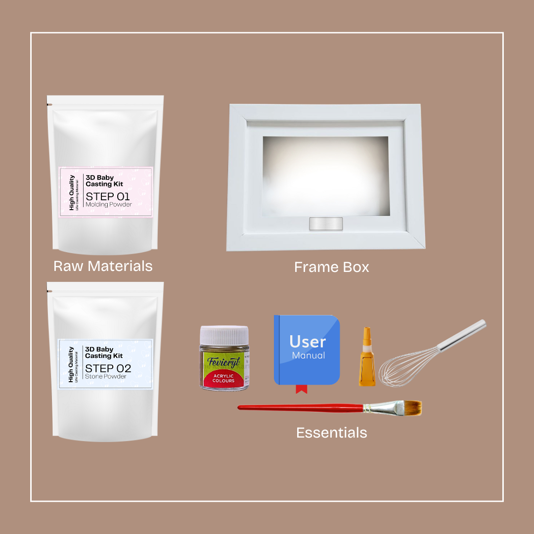 Baby Hand Casting Kit with Frame Box (0-12months).