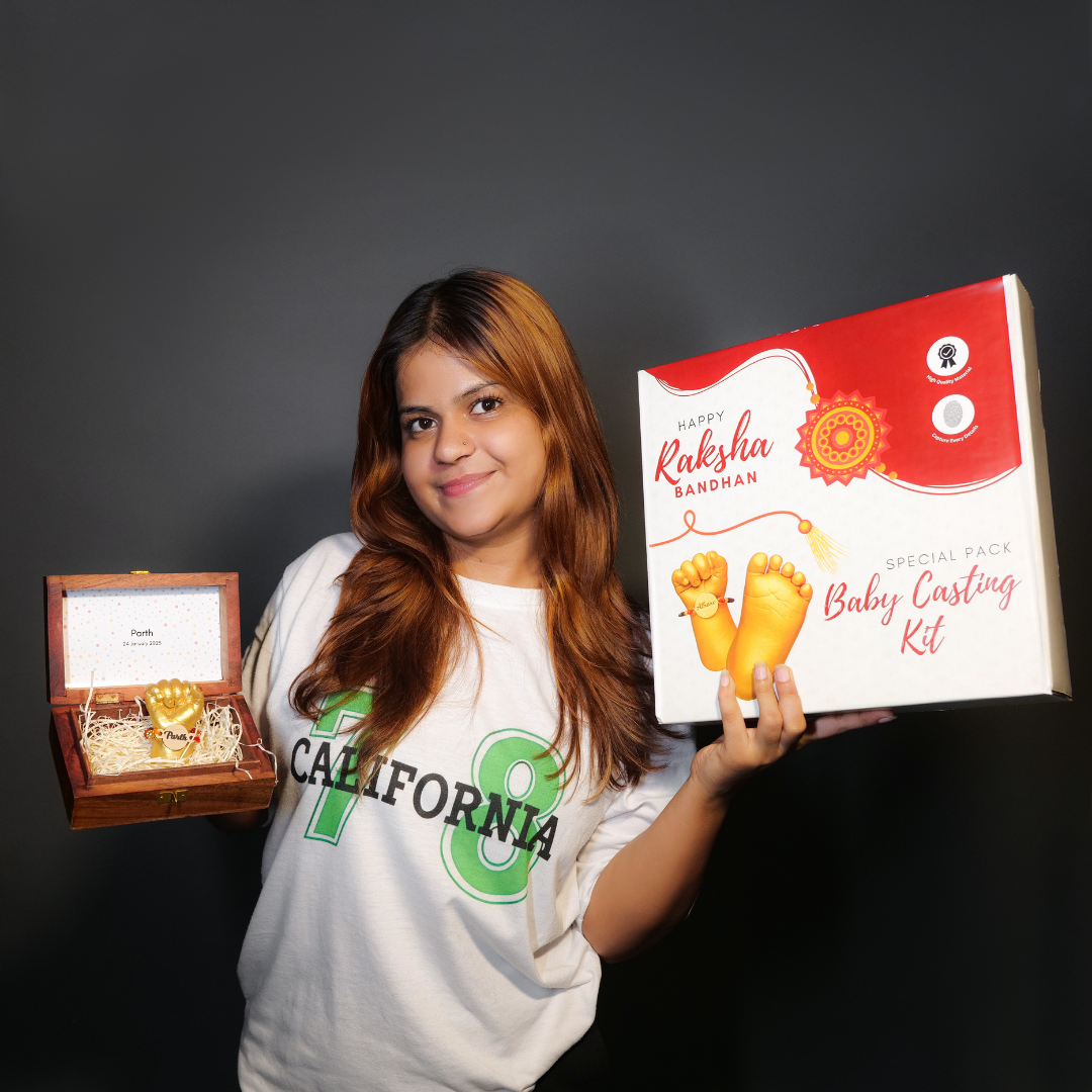 Baby Handprint Kit with Rakhi & Antique Box (0-12 months).