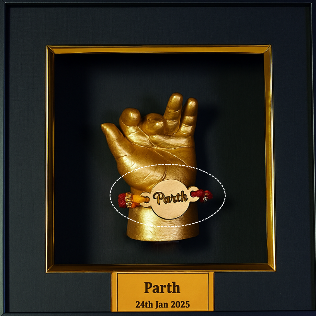 Baby Casting Kit with Personalized Rakhi & Frame (0-12months).