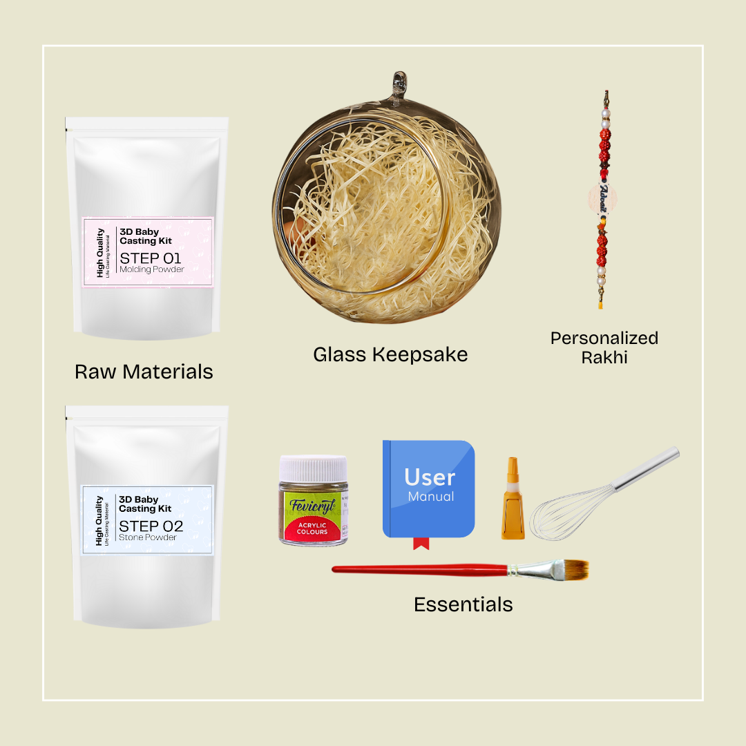 Baby Casting Kit with Rakhi & Memory Sphere (0-12 months).