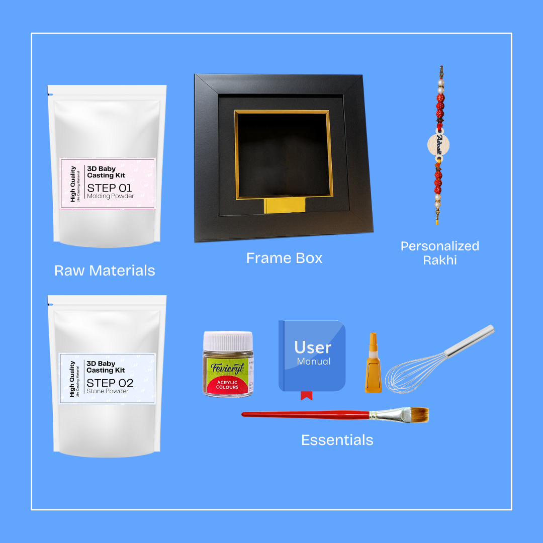 Baby Casting Kit with Personalized Rakhi & Frame (0-12months).