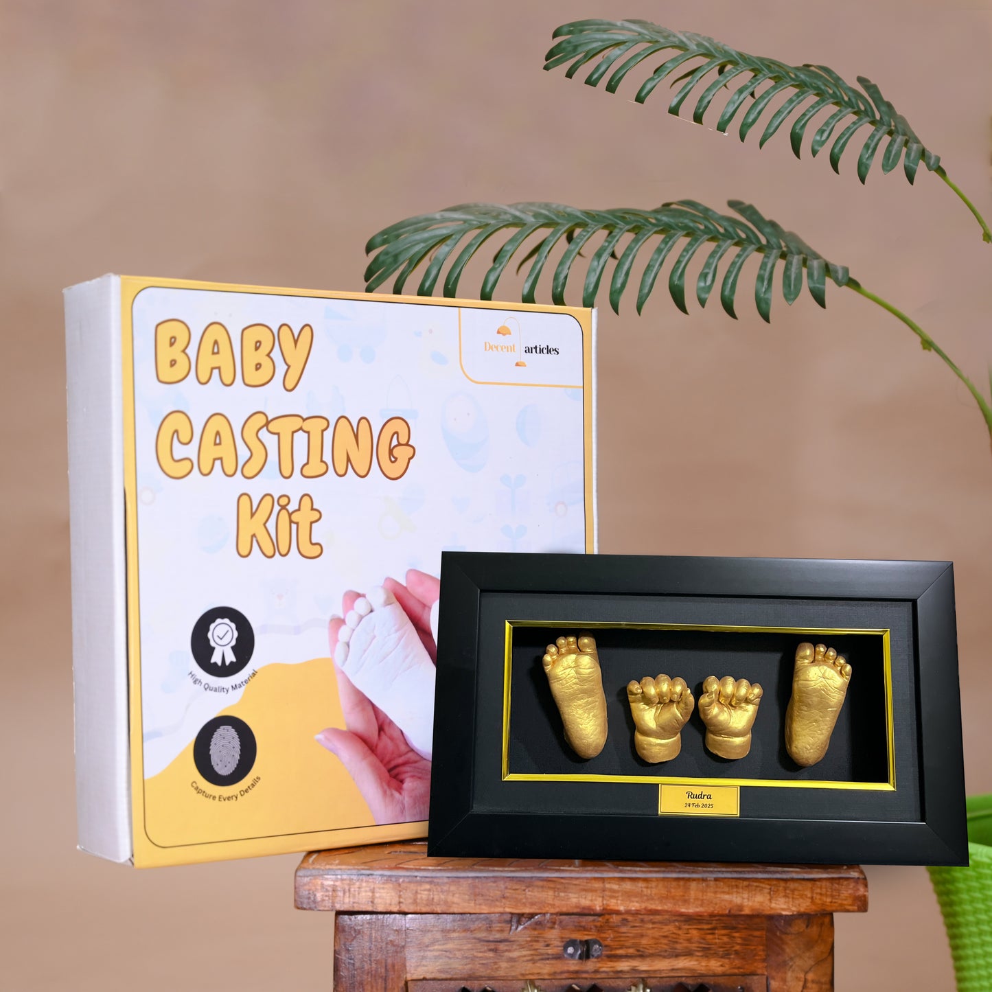 Baby Hand Casting Kit with Frame Box (0-12months).