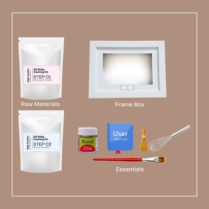 Baby Hand Casting Kit with Frame Box (0-12months).