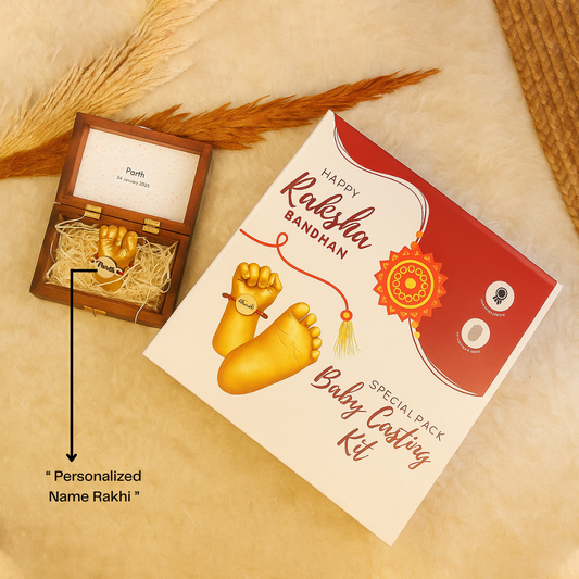 Baby Handprint Kit with Rakhi & Antique Box (0-12 months).