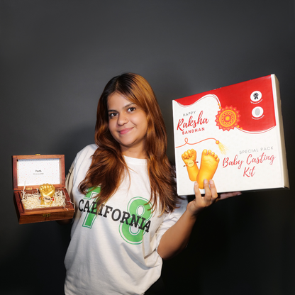 Baby Handprint Kit with Rakhi & Antique Box (0-12 months).