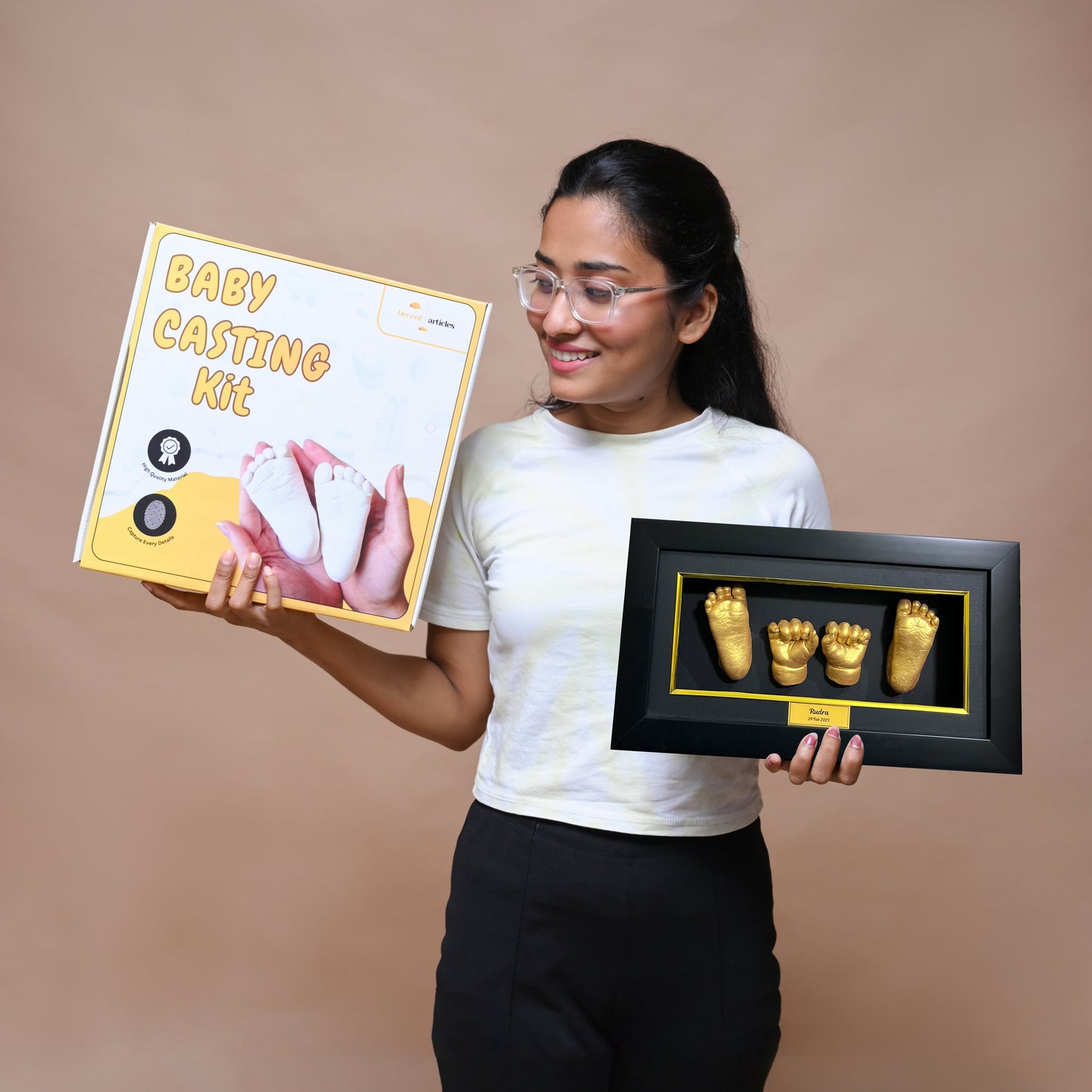 Baby Hand Casting Kit with Frame Box (0-12months).